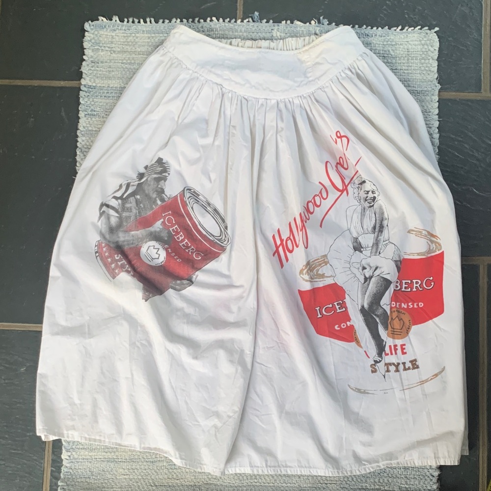 Iceberg White Graphic Midi Skirt